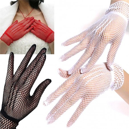 Fishnet gloves - thin nylon lace - UV-proof