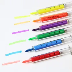 Nadel / Spritzen geformte Stifte - Highlighter - Marker - 6 Stück