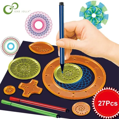 Dessin à épistographe - roues interbloquantes - peinture / accessoires de dessin - jouet pédagogique - 22 pièces