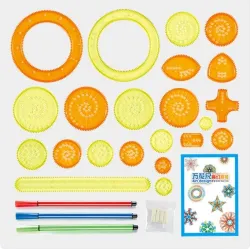 Spirograph ritning - interlocking växlar hjul - målning / rittillbehör - pedagogisk leksak - 22 bitar