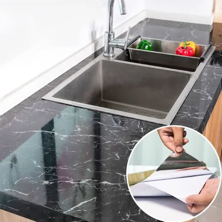 CocinaModerna pegatina de muebles de cocina - cinta adhesiva - impermeable - prueba de aceite - patrón de mármol