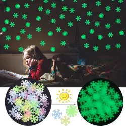 Luminous Christmas lumihiutaleet - seinä tarra - 50 kappaletta