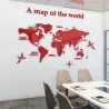 3D world map - acrylic wall sticker
