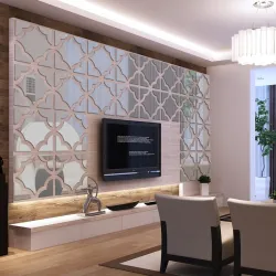 3D modern acrylic mirror - wall sticker
