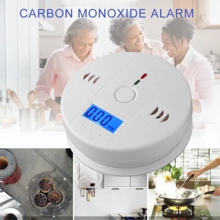 Monoxyde de carbone / empoisonnement / fumée / détecteur de gaz - alarme - sans fil - avec LCD