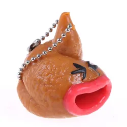 Funny squishy poop - pop out tongue - keychain