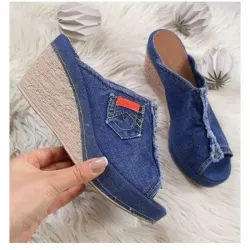 Tacones altostacones altos - Zapatillas denim - Negro - Azul
