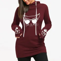 Harajuku Cat - Printed HoodiesBluzy & Swetry