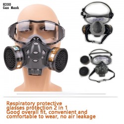 Máscara de gás de cara cheia - Vidros - Segurança - Anti-Dust - Respirador de filtro