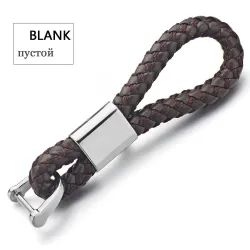 Custom Lettering Keychains - Woven Leather - Keyrings