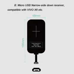 Trådlös laddningsmottagare - Micro USB / Typ C Adapter iPhone 5S/SE/6/6S