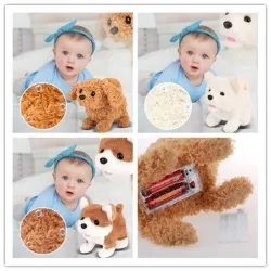 Cão de peluche realista - Brinquedos de pelúcia elétrica - Crianças