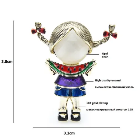 Eating Watermelon Girl - Brooches
