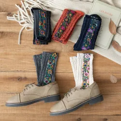 Embroidery Flower Socks - Ethnic StyleDames mode