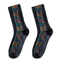 Embroidery Flower Socks - Ethnic StyleDames mode