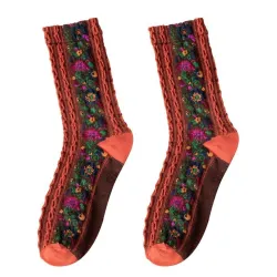 Embroidery Flower Socks - Ethnic StyleDames mode