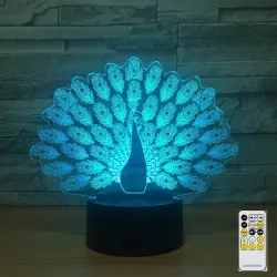 Lampada per pavone - Colorful - Luce 3D - Telecomando