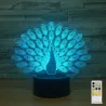 Lampada per pavone - Colorful - Luce 3D - Telecomando