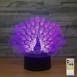 Lampada per pavone - Colorful - Luce 3D - Telecomando