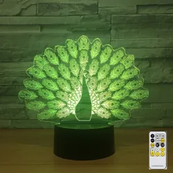 Lampada per pavone - Colorful - Luce 3D - Telecomando