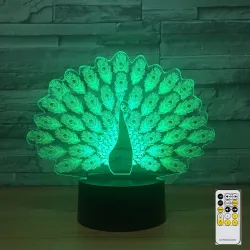 Lampada per pavone - Colorful - Luce 3D - Telecomando