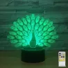 Lampada per pavone - Colorful - Luce 3D - Telecomando