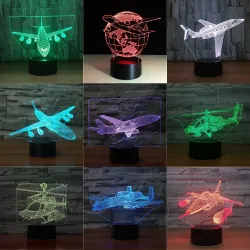 Air Plane Lamp - 3D Light - LED - 7 färger