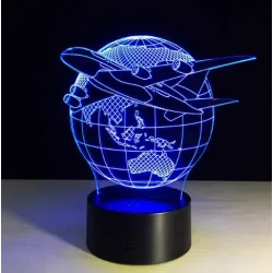 Luces & IluminaciónLámpara de avión - Luz 3D - LED - 7 colores
