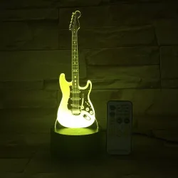 Remote Guitar Night Light - 3D - LED Lamp - 7 Colors