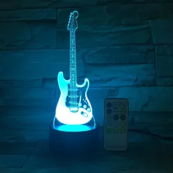 Remote Guitar Night Light - 3D - LED Lamp - 7 Colors