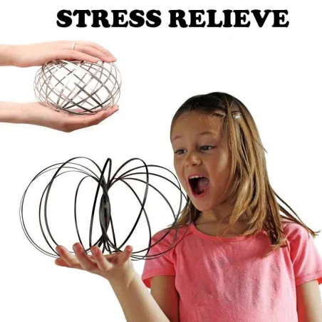 Flödesring - kinetisk vår - fidget spinner - metall anti-stress leksak