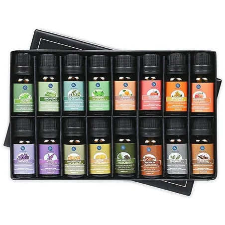Viktiga oljor för diffusor / luftfuktare / massage / aromaterapi - 10 ml - 16 bitar