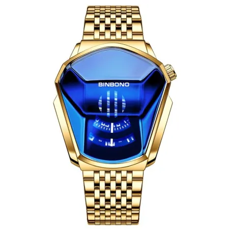 Luxus Quarzuhr - wasserdicht - geometrische Form - Gold - Silber