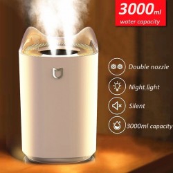 Luftbefeuchter - 3000ML - Doppeldüse - Cool Mist - Bunte LED