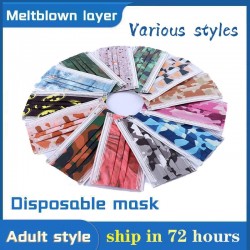 Masque de visage jetable - 50pcs/bag - Non-tissé - 3 couches