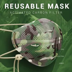 Camouflage - Respirator Face Mask - Silikon - 1pc