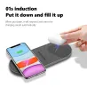 2 i 1 Qi Wireless Charger - Samsung S20 - S10 - Dubbel snabbladdningspad