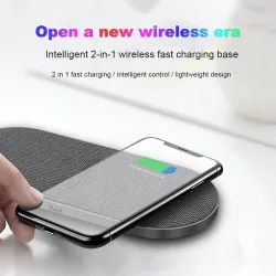 2 i 1 Qi Wireless Charger - Samsung S20 - S10 - Dubbel snabbladdningspad
