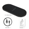 2 i 1 Qi Wireless Charger - Samsung S20 - S10 - Dubbel snabbladdningspad