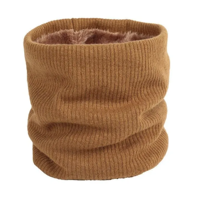 Gestrickter warmer runder Schal mit Plüsch - unisex