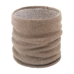 Gestrickter warmer runder Schal mit Plüsch - unisex