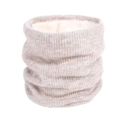 Gestrickter warmer runder Schal mit Plüsch - unisex