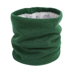 Gestrickter warmer runder Schal mit Plüsch - unisex