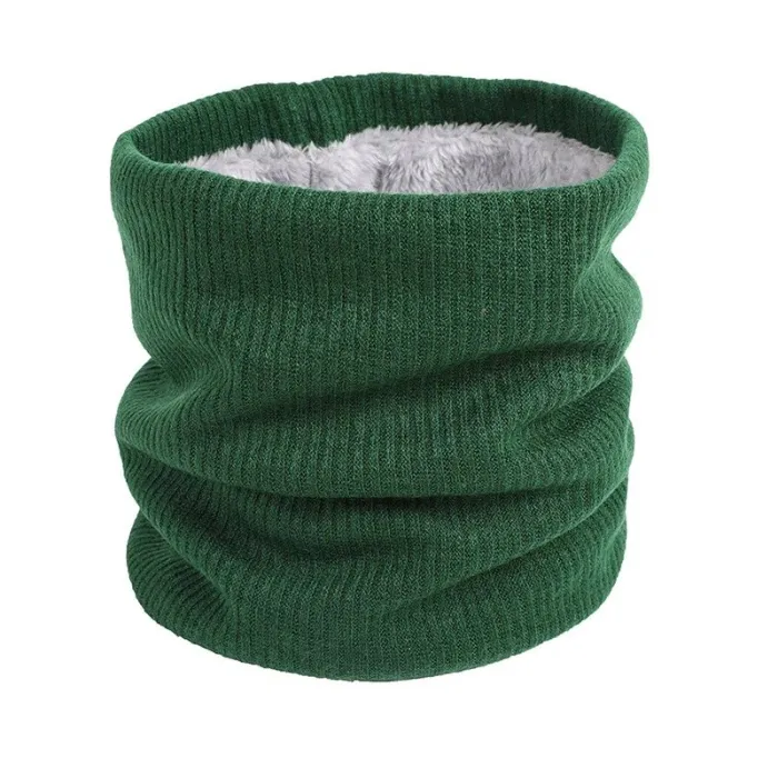 Gestrickter warmer runder Schal mit Plüsch - unisex