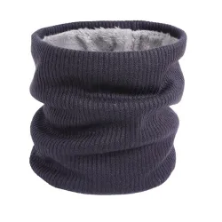 Gestrickter warmer runder Schal mit Plüsch - unisex