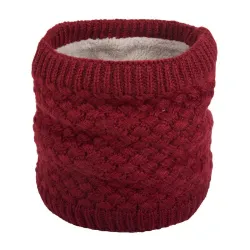 Warm round knitted scarf - unisex
