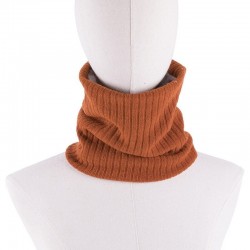 Knitted warm scarf with plush - unisex