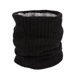 Gestrickter warmer Schal mit Plüsch - unisex