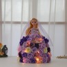 Decoraciónmuñeca princesa hecha de rosas de infinito con luz LED