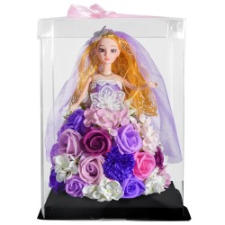 Decoraciónmuñeca princesa hecha de rosas de infinito con luz LED